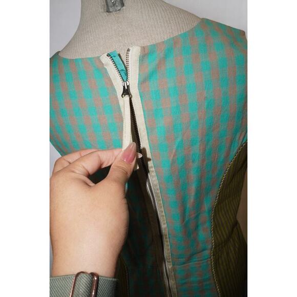 HD in Paris by Anthropologie Geometric Checkered Embroidered Dress – Size 12 - Picture 5 of 10